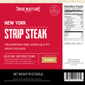 True Nature New York Strip Steak product label