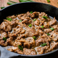 Cooked Hawaiian Kalua Pork served in a cast-iron skillet