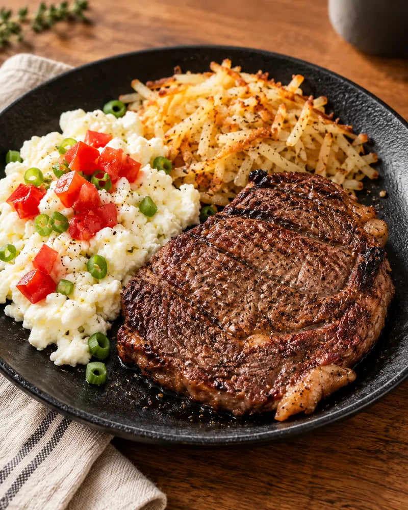 Ribeye with egg whites