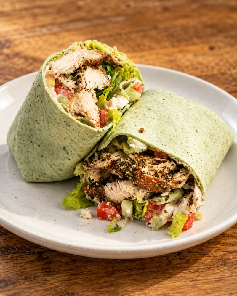 Mediterranean chicken wrap