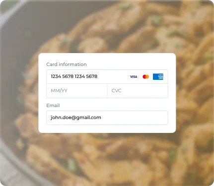 Card information form